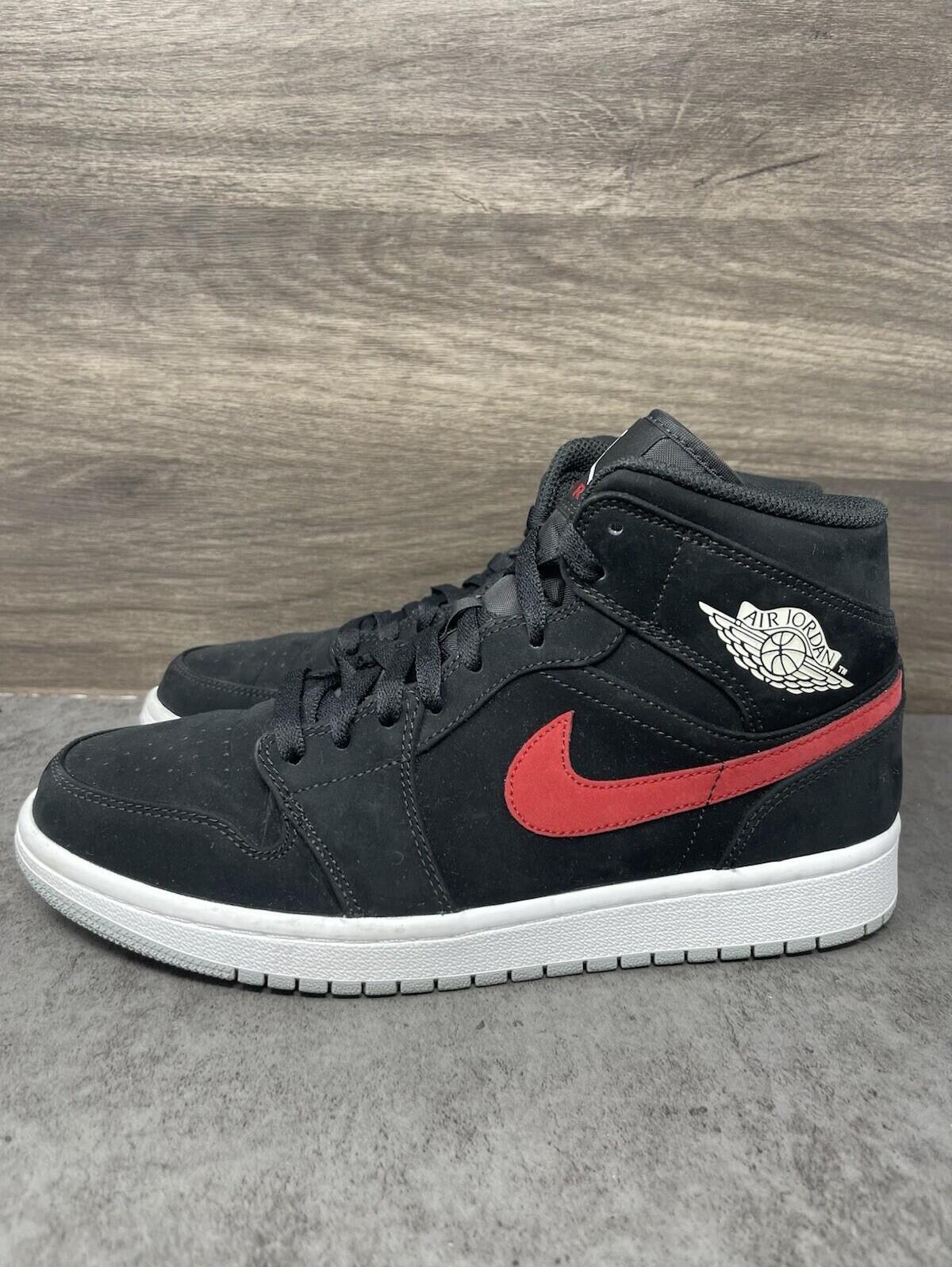 Air Jordan 1 Mid Multi Color Swoosh Black Shoes Mens Size 9 Red Blue Lot 554724